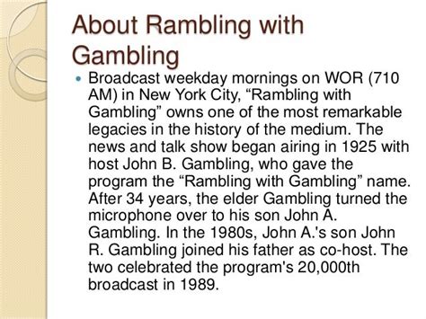 rambling with gambling radio show